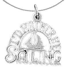 Sterling Silver I'D Rather Sailing Pendant (Rhodium or Yellow Gold-plated)