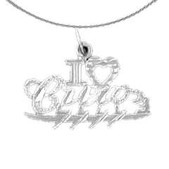 Sterling Silver I Love Crew Pendant (Rhodium or Yellow Gold-plated)