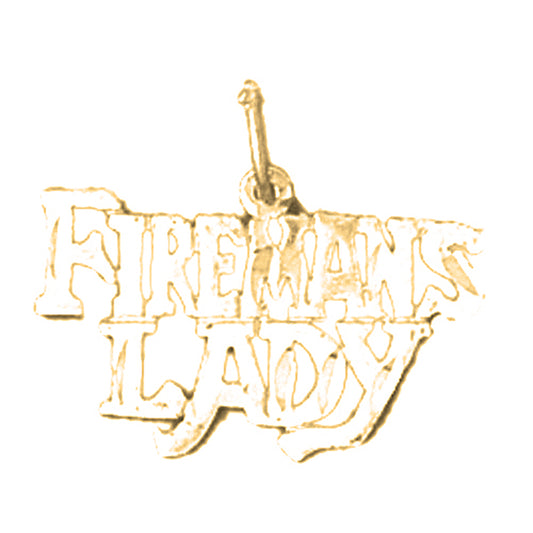 Yellow Gold-plated Silver Fireman's Lady Pendant