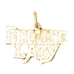 Yellow Gold-plated Silver Fireman's Lady Pendant