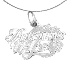 Sterling Silver Fireman's Wife Pendant (Rhodium or Yellow Gold-plated)