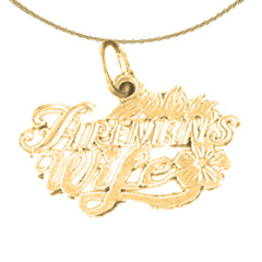 Sterling Silver Fireman's Wife Pendant (Rhodium or Yellow Gold-plated)