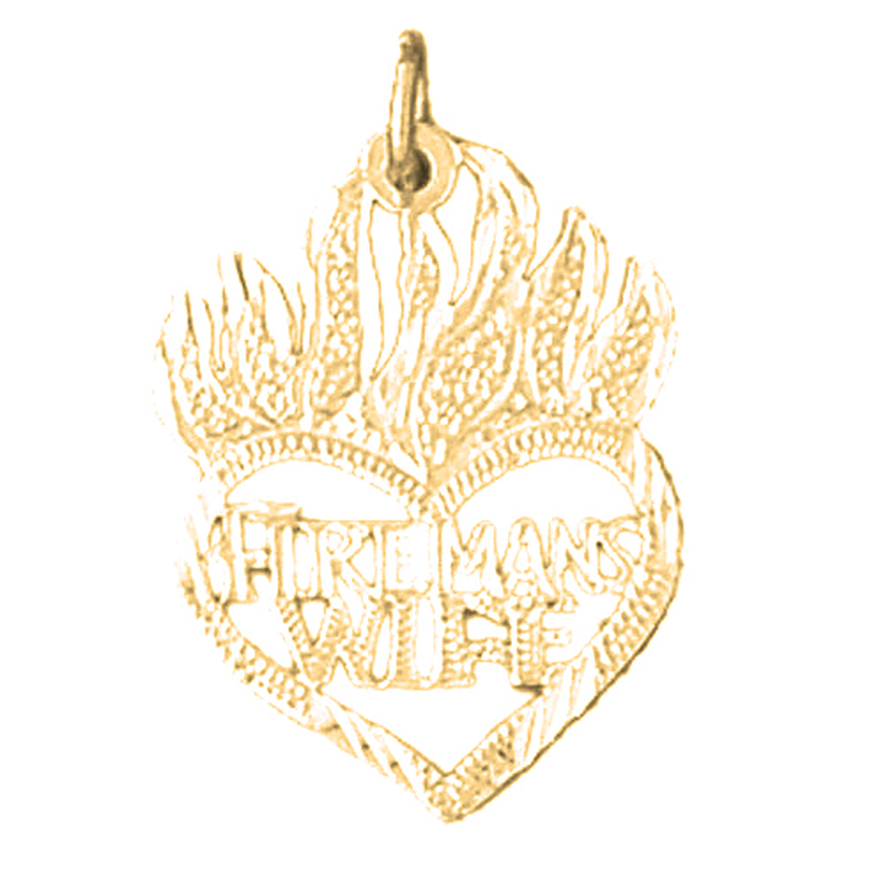 Yellow Gold-plated Silver Fireman's Wife Pendant