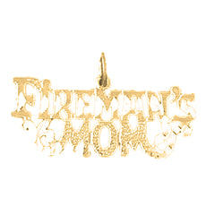 Yellow Gold-plated Silver Fireman's Mom Pendant