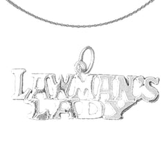 Sterling Silver Lawman's Lady Pendant (Rhodium or Yellow Gold-plated)