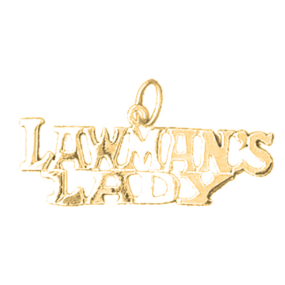 Yellow Gold-plated Silver Lawman's Lady Pendant