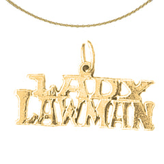 Colgante Lady Lawman de plata de ley (bañado en rodio o oro amarillo)