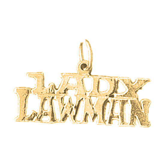 Yellow Gold-plated Silver Lady Lawman Pendant
