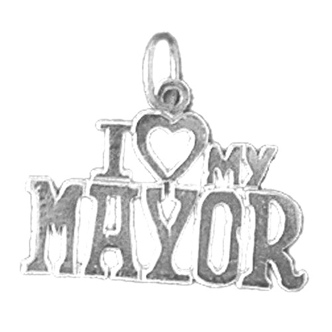 Sterling Silver I Love My Mayor Pendant