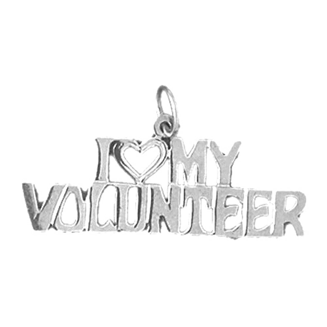 Sterling Silver I Love My Volunteer Pendant