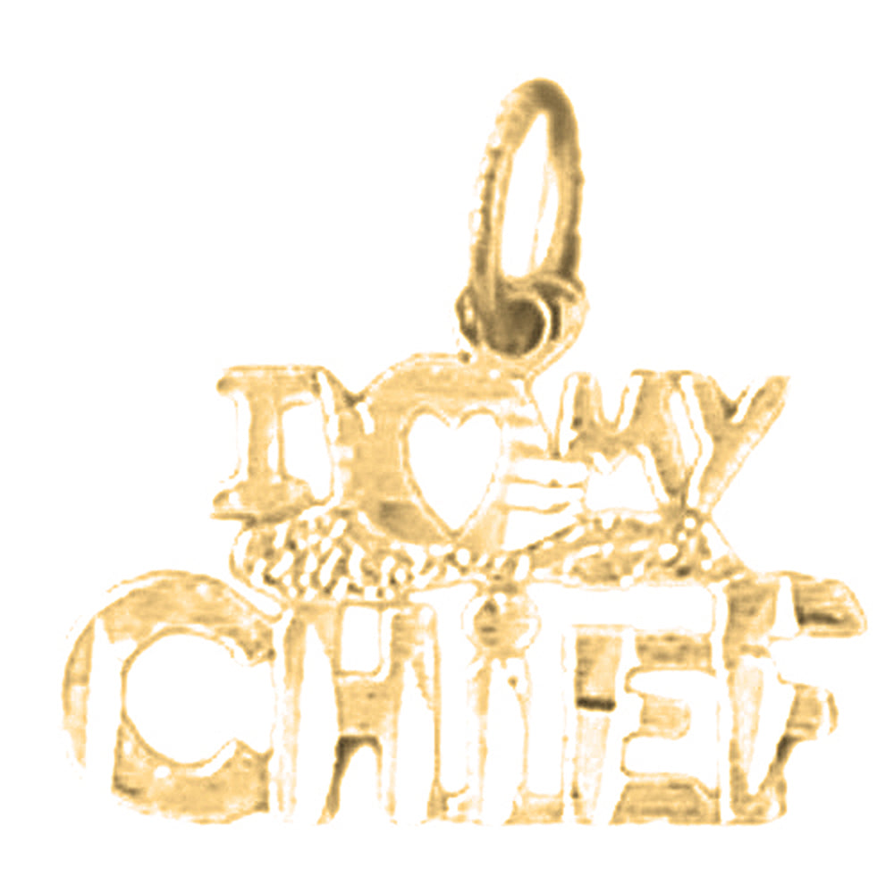 Yellow Gold-plated Silver I Love My Chief Pendant