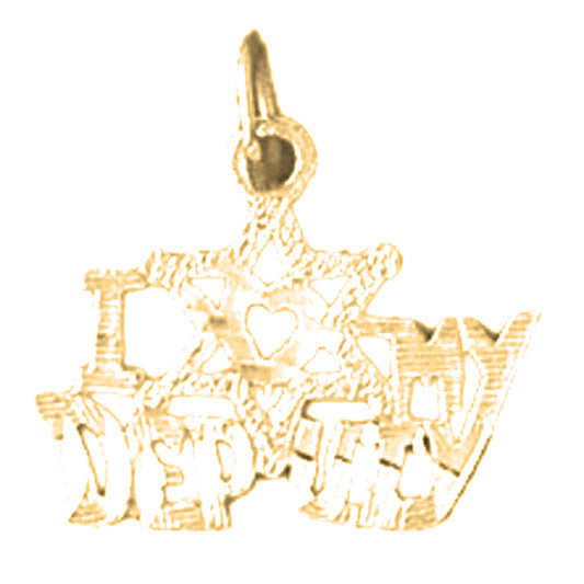 Yellow Gold-plated Silver I Love My Deputy Pendant