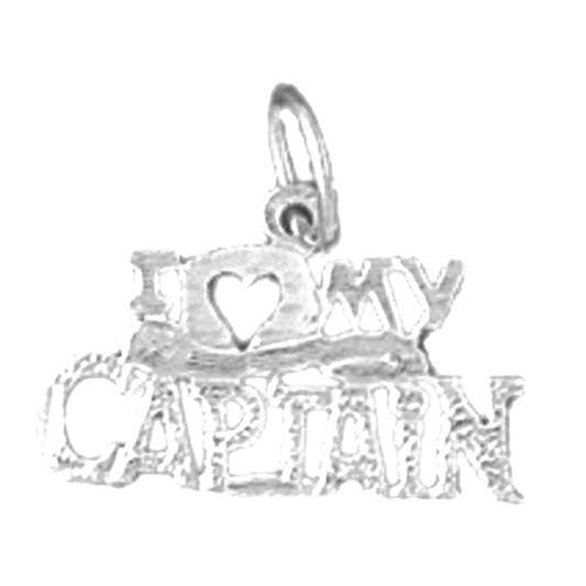 Sterling Silver I Love My Captain Pendant