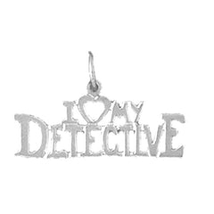 Sterling Silver I Love My Detective Pendant