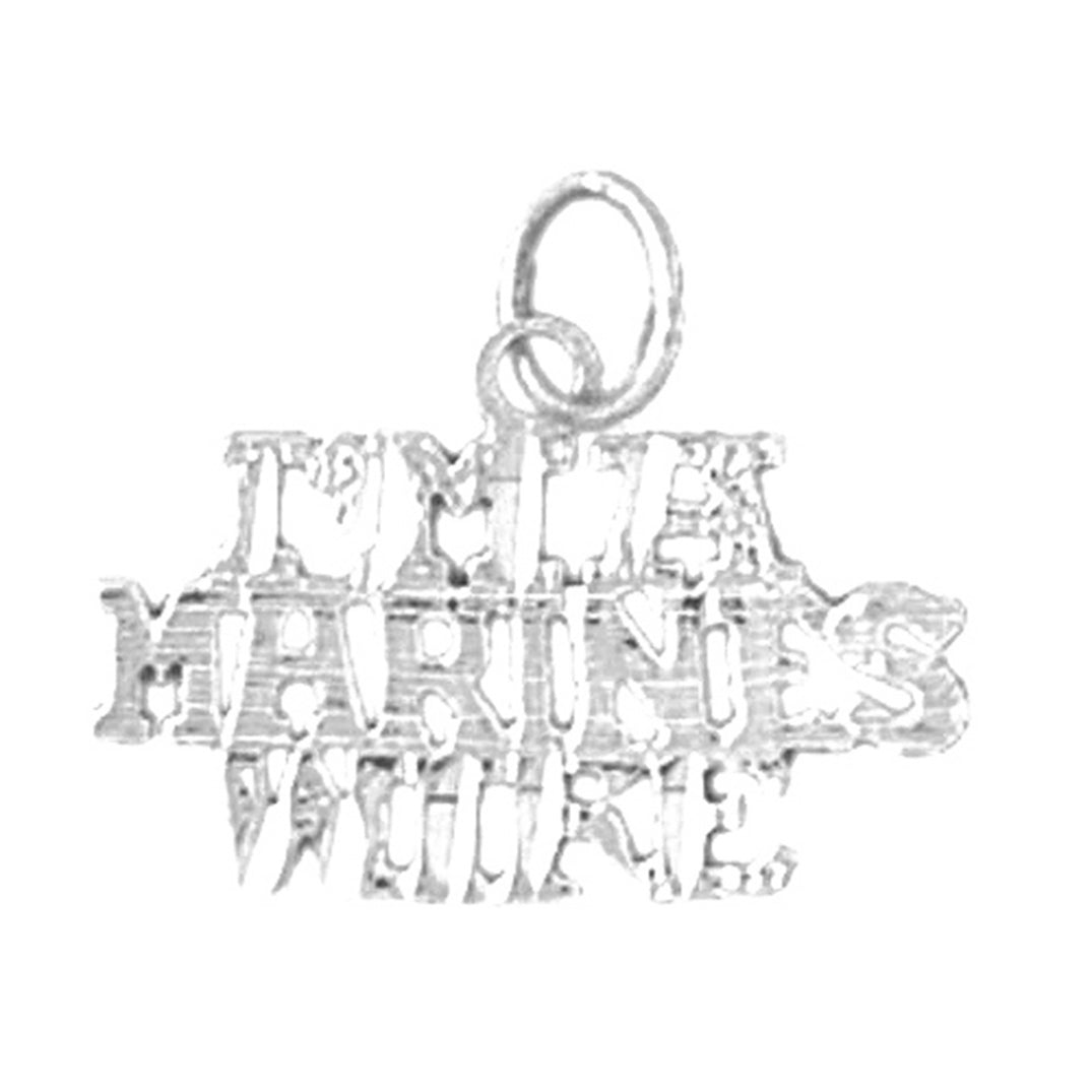 Sterling Silver I'M Marines Wife Pendant