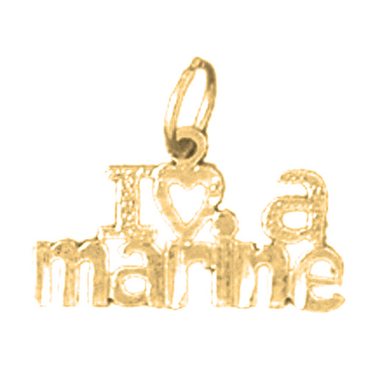 Yellow Gold-plated Silver I Love A Marine Pendant