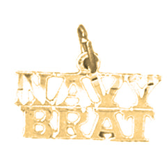 Yellow Gold-plated Silver Navy Brat Pendant