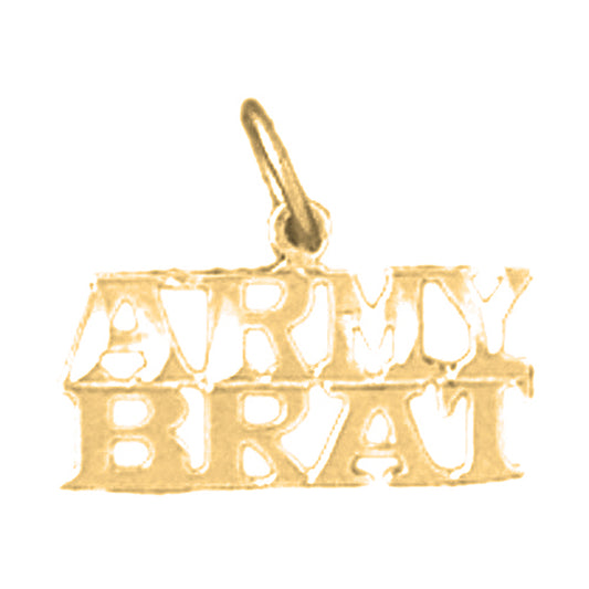 Yellow Gold-plated Silver Army Brat Pendant