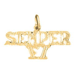 Yellow Gold-plated Silver Semper Fi Pendant