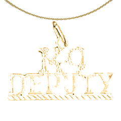 Sterling Silver K-9 Deputy Pendant (Rhodium or Yellow Gold-plated)