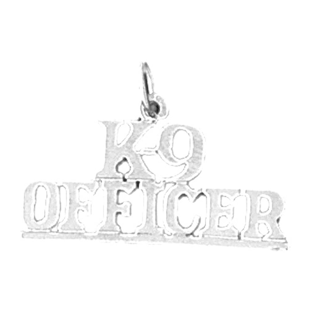 Sterling Silver K-9 Officer Pendant