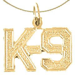 Sterling Silver K-9 Pendant (Rhodium or Yellow Gold-plated)