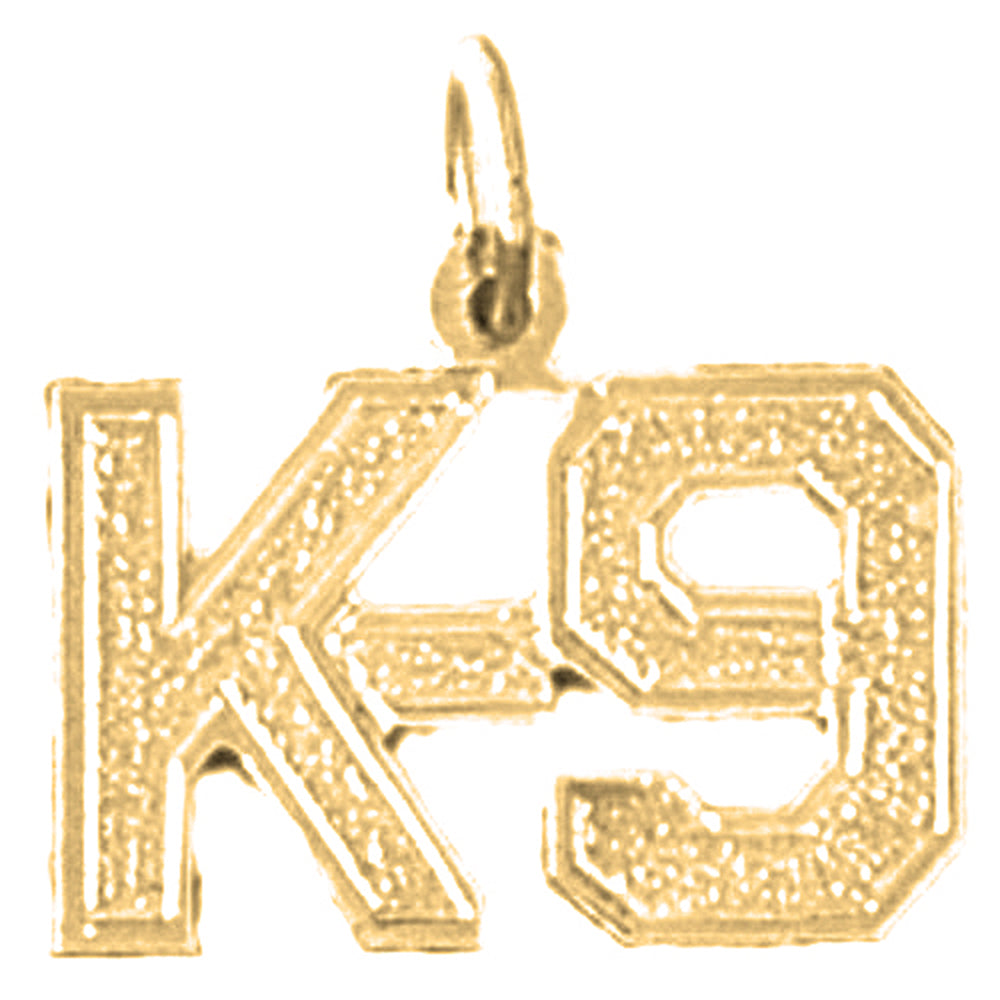 Yellow Gold-plated Silver K-9 Pendant