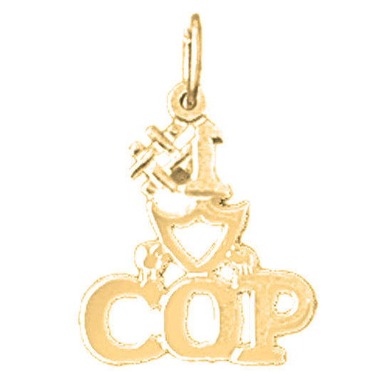 Yellow Gold-plated Silver #1 Cop Pendant