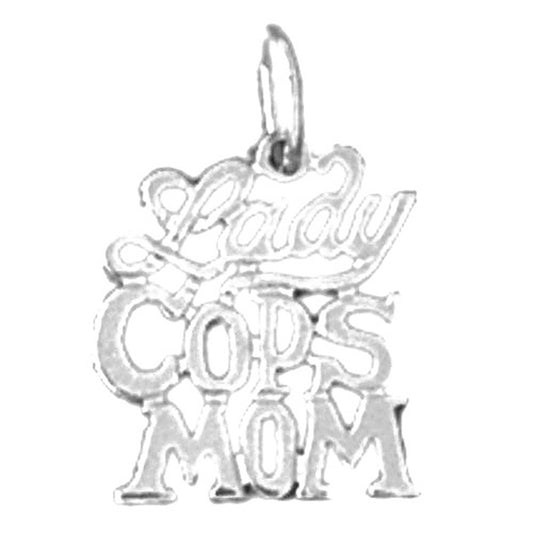 Sterling Silver Lady Cops Mom Pendant