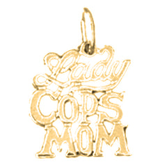 Yellow Gold-plated Silver Lady Cops Mom Pendant
