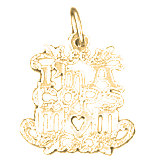 Yellow Gold-plated Silver I'M A Cops Mom Pendant