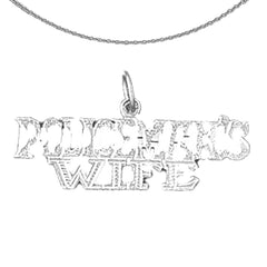 Sterling Silver Policeman's Wife Pendant (Rhodium or Yellow Gold-plated)