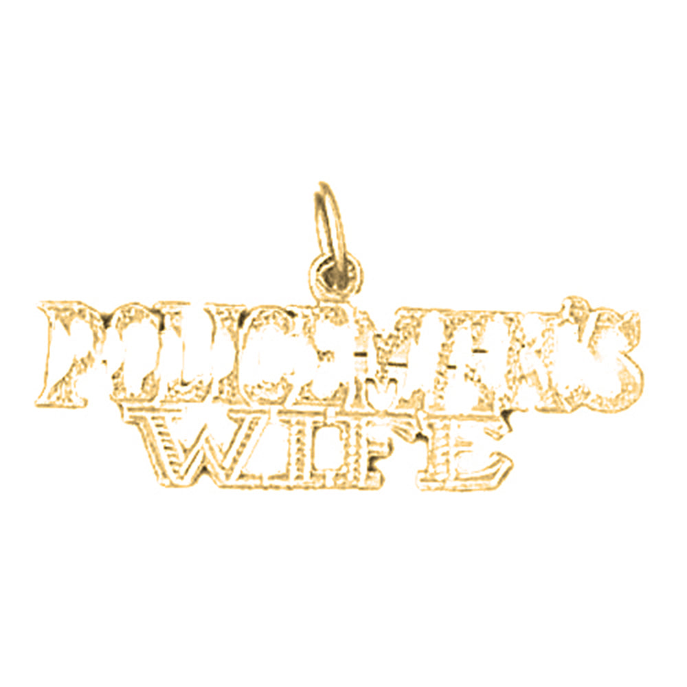 Yellow Gold-plated Silver Policeman's Wife Pendant