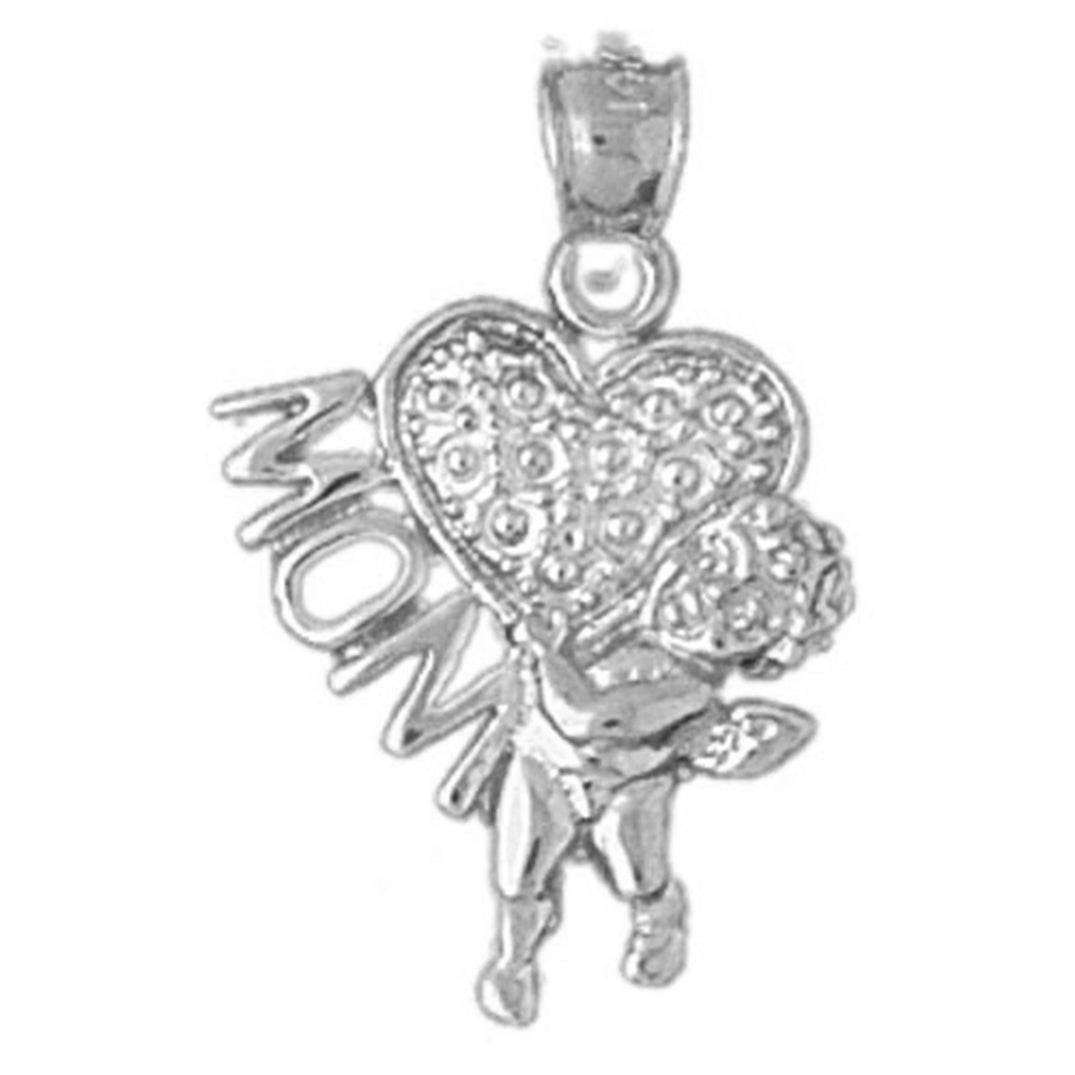 Sterling Silver Angel With Heart Pendant