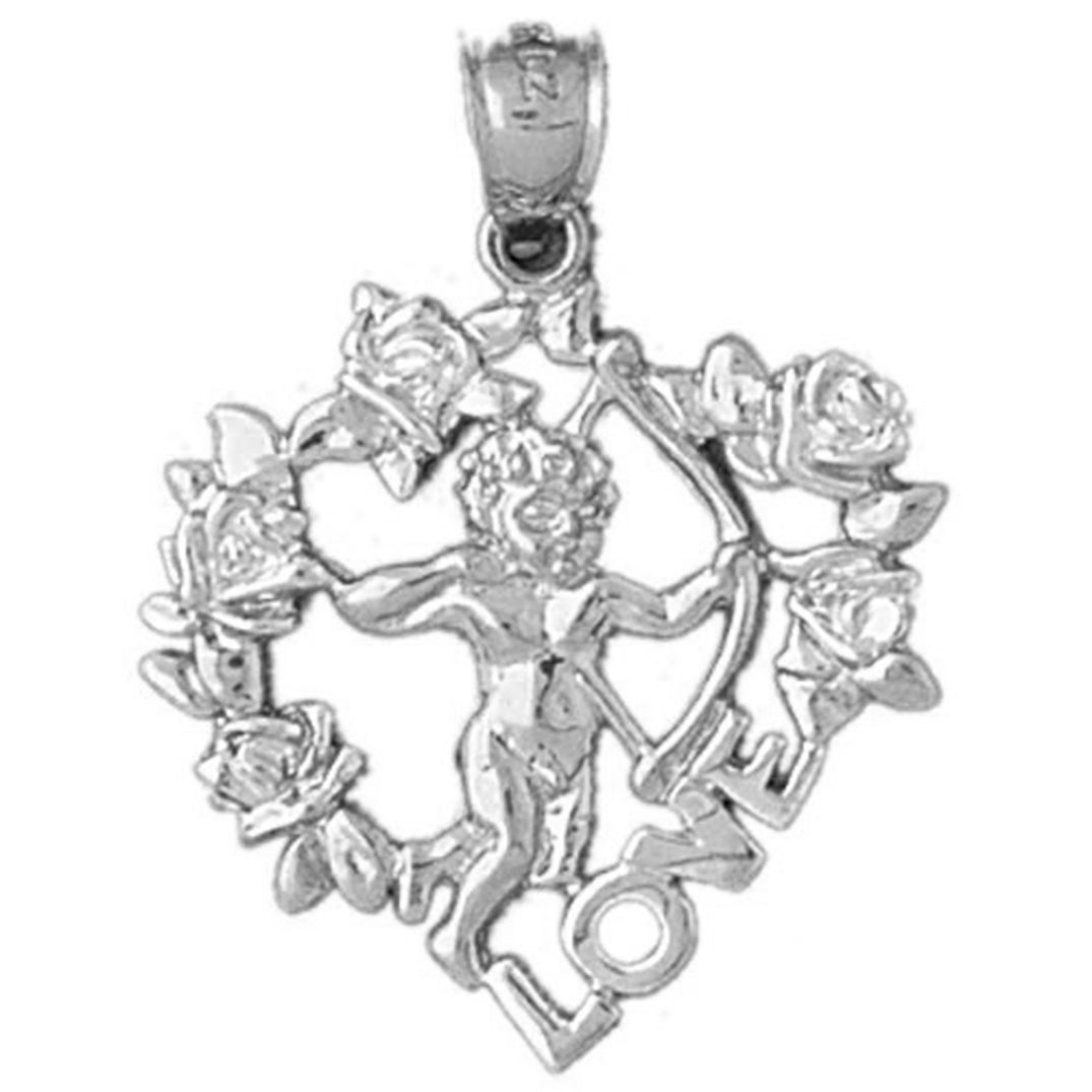 Sterling Silver Angel In Heart Pendant