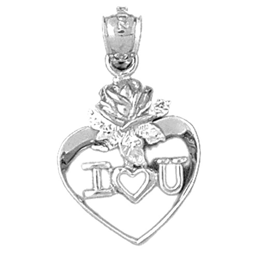 Sterling Silver I Love You Heart Pendant