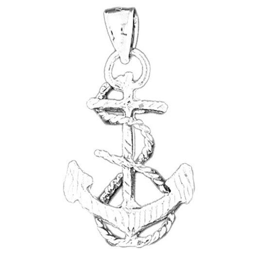 Sterling Silver 3D Anchor Pendant