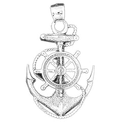 Sterling Silver Anchor And Wheel Pendant