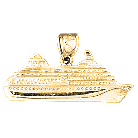 Yellow Gold-plated Silver Cruise Ship Pendant