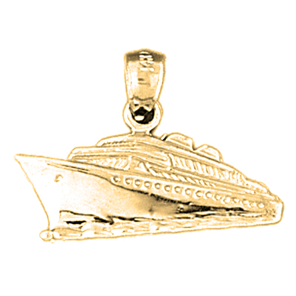 Yellow Gold-plated Silver Cruise Ship Pendant