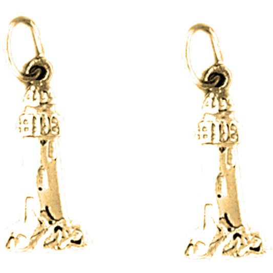 14K or 18K Gold 20mm Light Tower Earrings