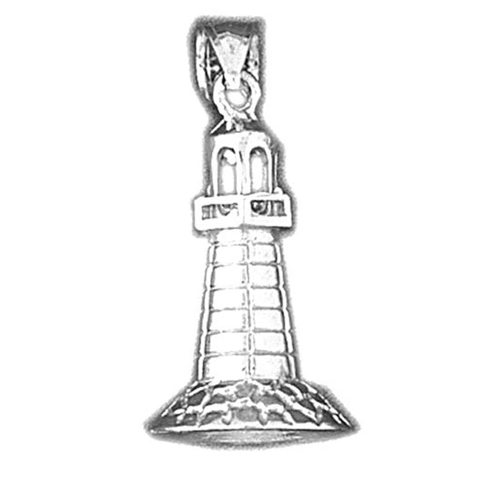 Sterling Silver 3D Light Tower Pendant
