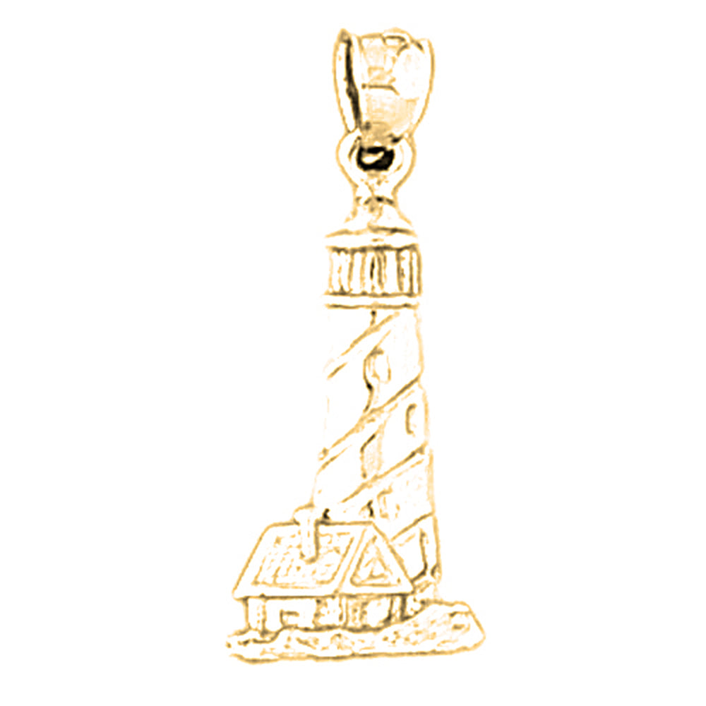 Yellow Gold-plated Silver Light Tower Pendant