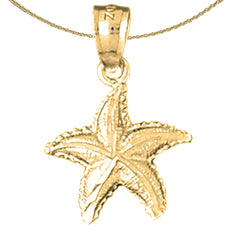 Colgante de estrella de mar de plata de ley (bañado en rodio o oro amarillo)