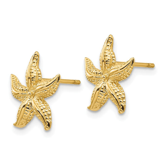 10K Yellow Gold Starfish Earrings