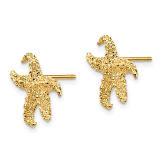 10K Yellow Gold Starfish Earrings