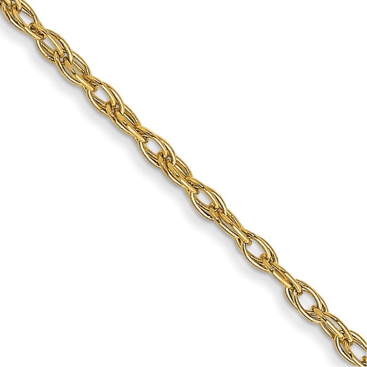 14K Yellow Gold 1.35mm Cable Rope Chain