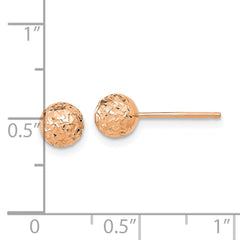 10K Rose Gold 6mm Diamond-cut Ball Post Earrings