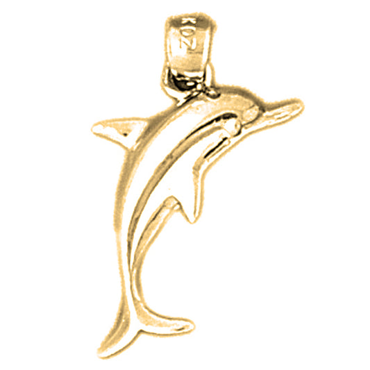 Yellow Gold-plated Silver Dolphin Pendant