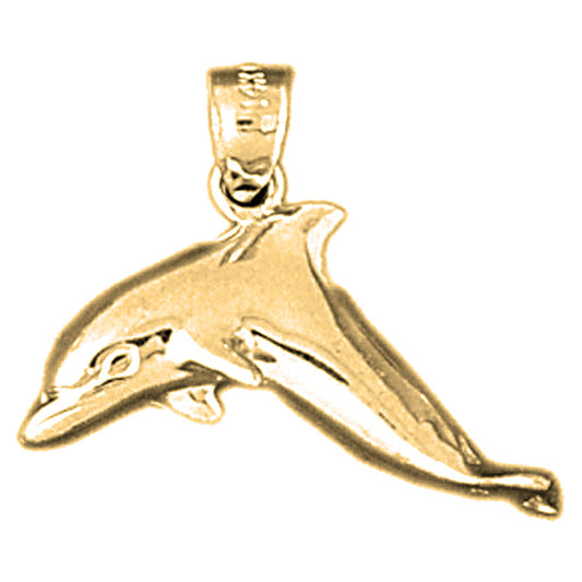 Yellow Gold-plated Silver Dolphin Pendant